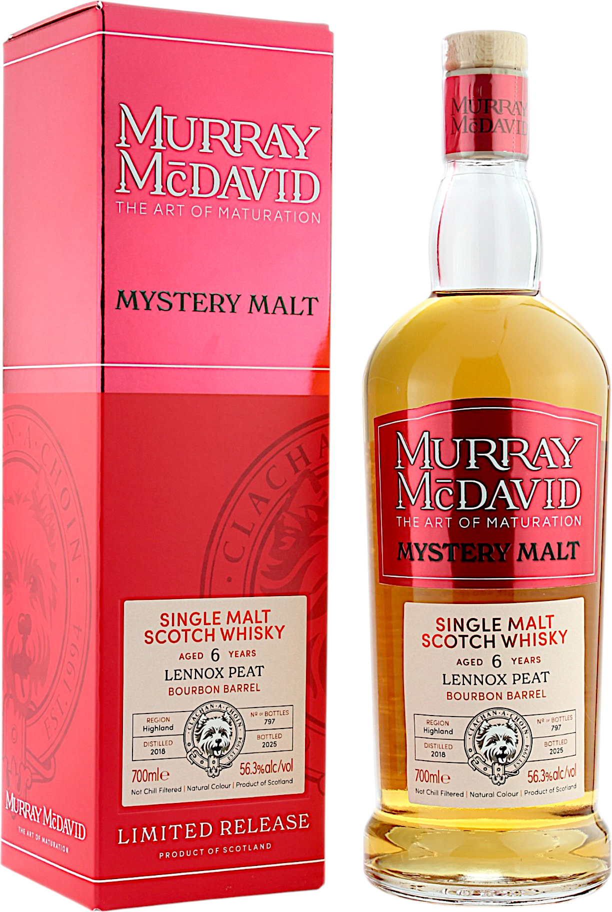 Lennox Peat 6 Jahre 2018/2025 Bourbon Barrel Murray McDavid 56.3% 0,7l