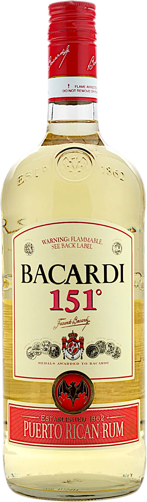 Bacardi 151° Puerto Rican Rum 75.5% 1 Liter