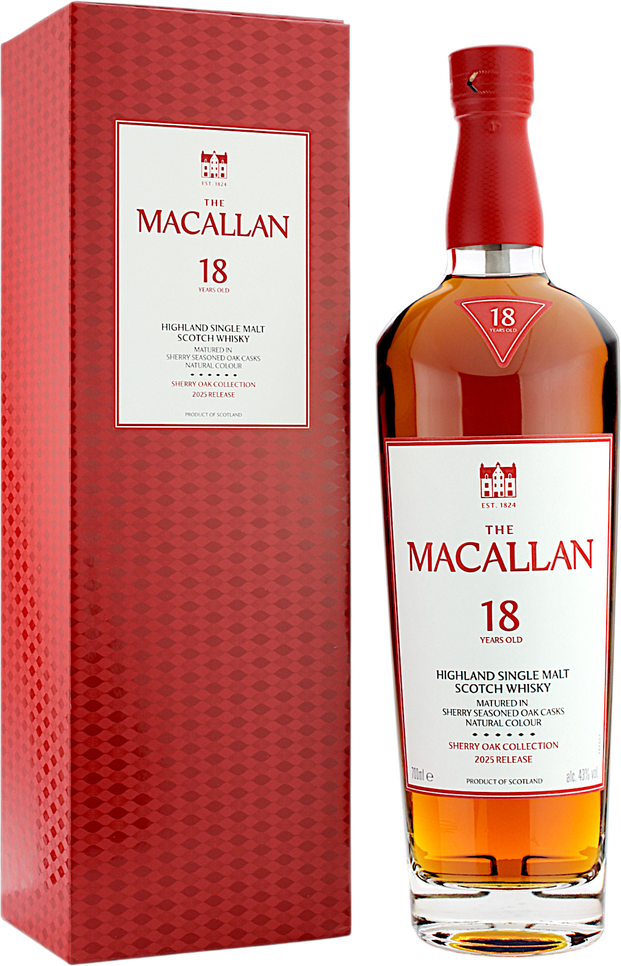 Macallan 18 Jahre Sherry Oak neues Design 2025 43.0% 0,7l Macallan 18 Jahre Sherry Oak neues Design 2025 43.0% 0,7l