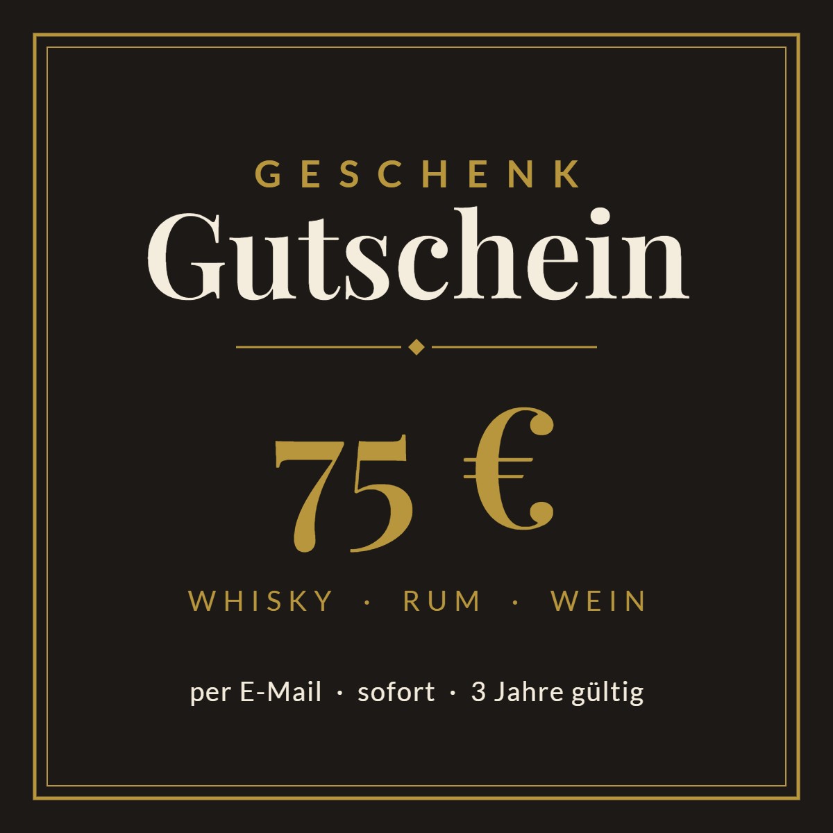 Geschenkgutschein 75 € – Whisky, Rum und Wein