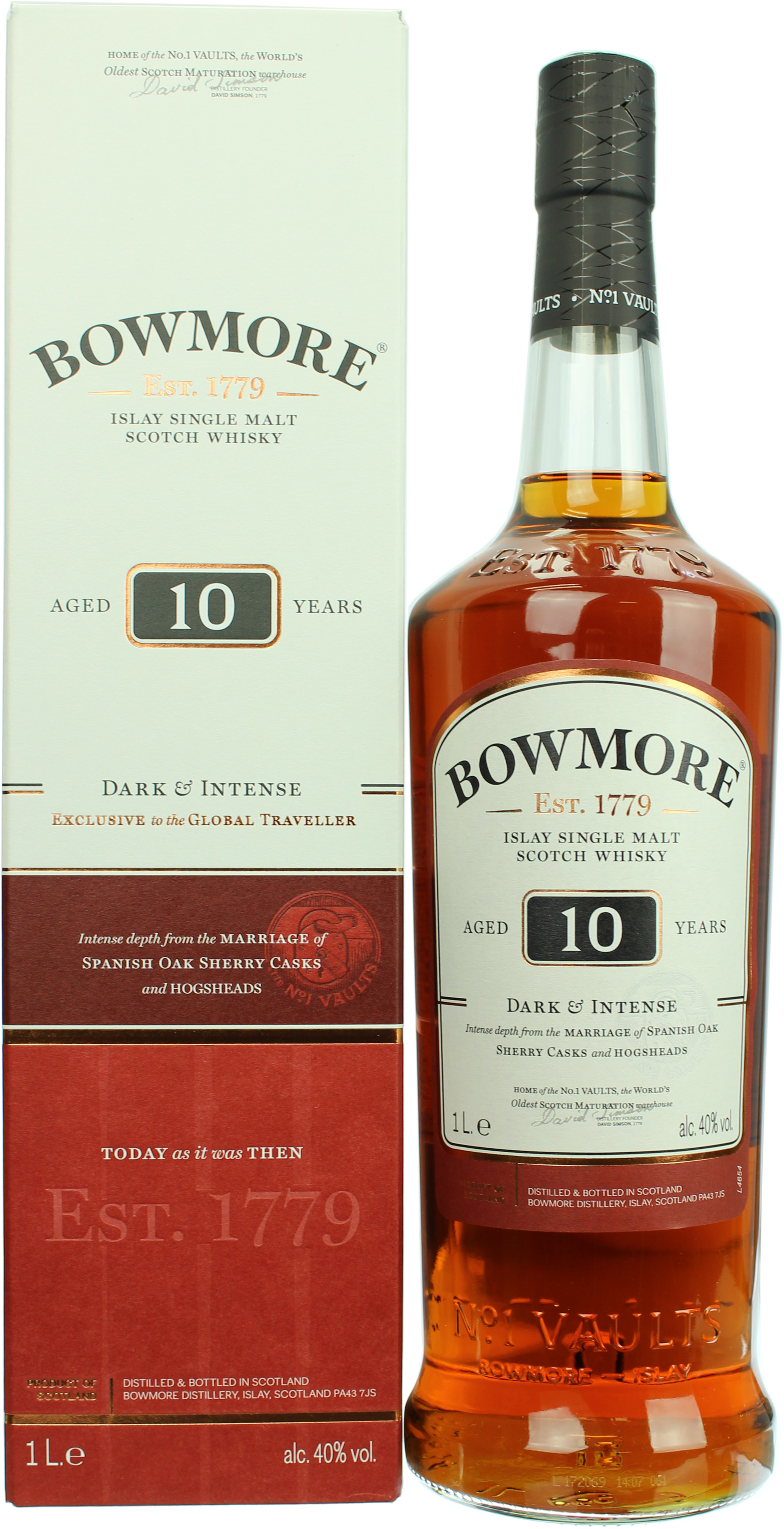 Bowmore 10 Jahre Dark & Intense 40.0% 1 Liter