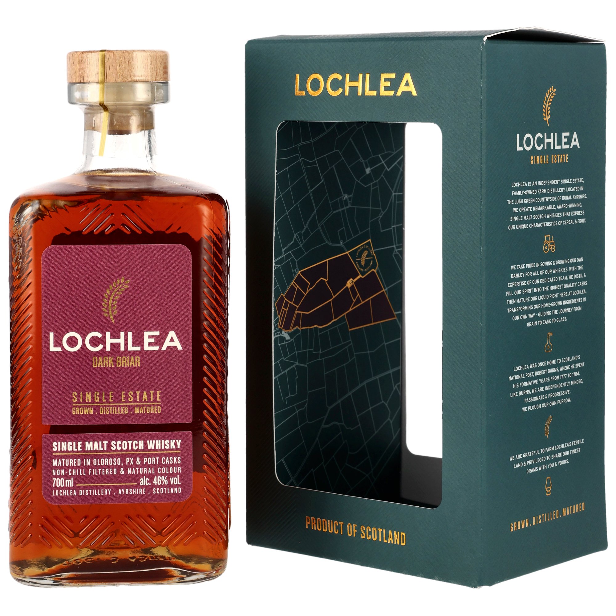 Lochlea Distillery Dark Briar - Oloroso, PX Sherry & Port Casks 46.0% 0,7l