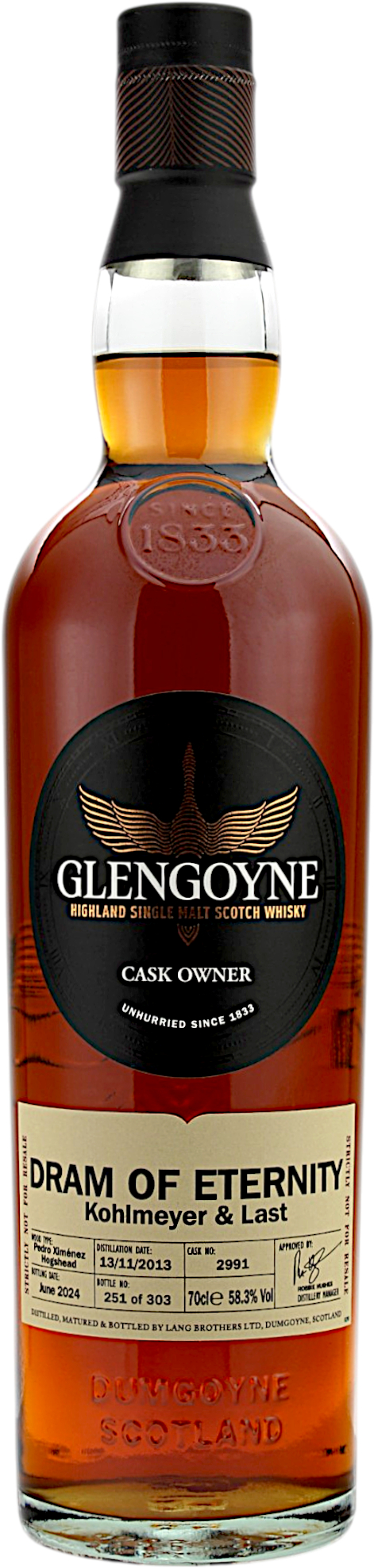 Glengoyne 2013/2024 Dram of Eternity - Kohlmeyer & Last 58.3% 0,7l