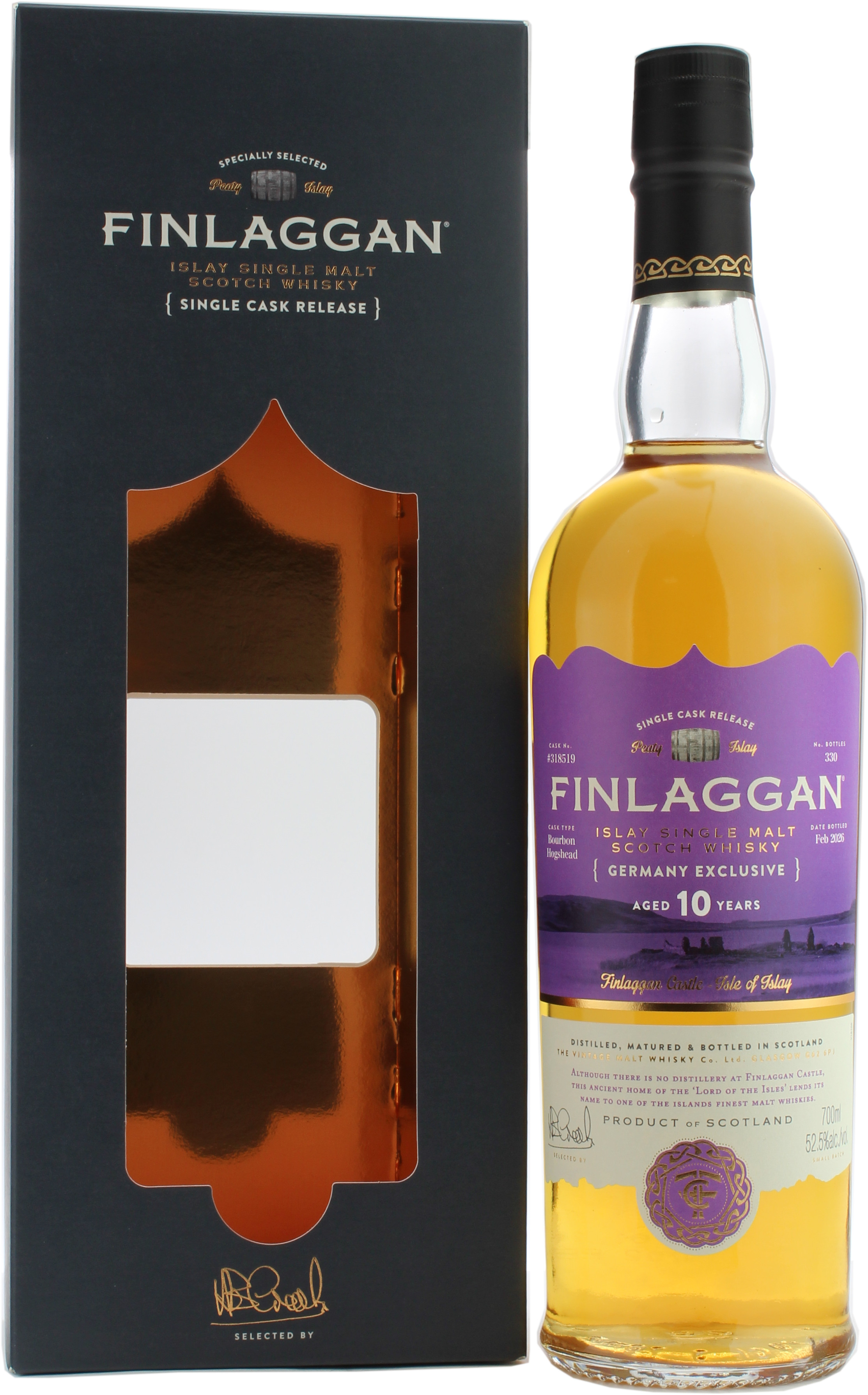 Finlaggan 10 Jahre Ex-Bourbon Single Cask Release for Germany 2026 52.5% 0,7l