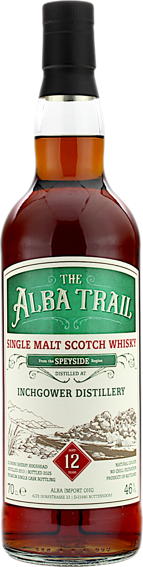 Inchgower 12 Jahre 2013/2025 Oloroso Sherry Hogshead The Alba Trail 46.0% 0,7l