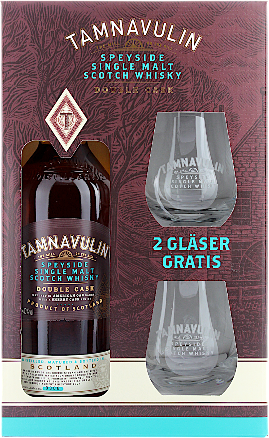 Tamnavulin Double Cask Geschenkset mit 2 Gläser 40.0% 0,7l