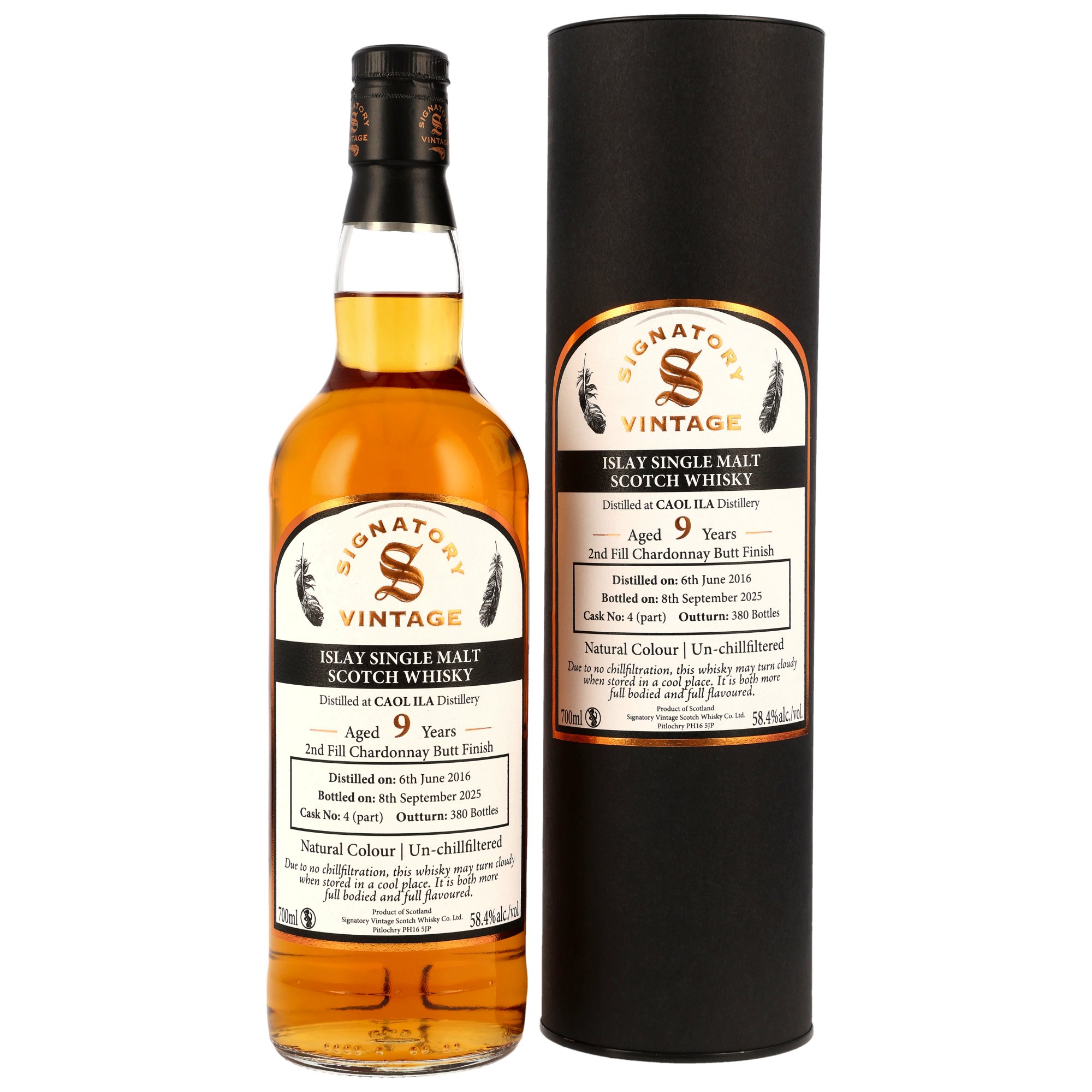 Caol Ila 9 Jahre 2016/2025 2nd Fill Chardonnay Cask Finish #4 Signatory 58.4% 0,7l