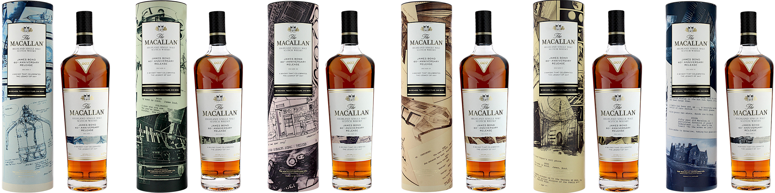 Macallan James Bond 60th Anniversary Release Decade I - VI 43.7% 4,2 Liter