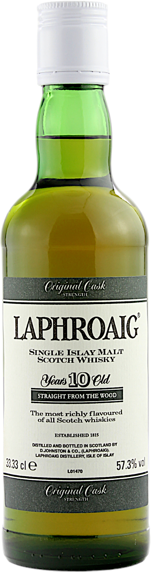 Laphroaig 10 Jahre 1986/1996 Cask Strength Green Stripe 57.3% 0,333l